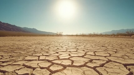 Dry Earth Landscape with Abstract Textures and Harsh Light
