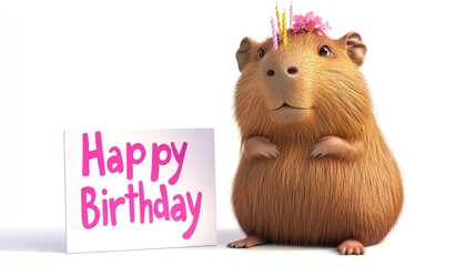Happy capybara valentine's day celebration bright setting