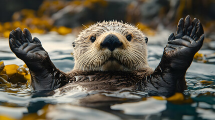 Sea Otter in Water Photo