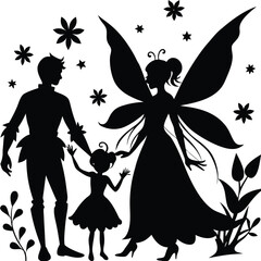 Fairy magic silhouettes set