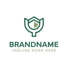 Letter Y Kaaba Line Logo, for travel agencies that specialize in religious and cultural tours, such as Hajj or Umrah pilgrimages