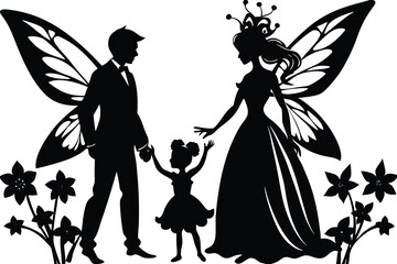 Vector collection of fairies silhouettes
