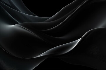 Fototapeta premium Abstract black flowing curves for digital art, website backgrounds or motion graphics