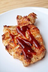 Pork steak grilled barbecue on the plate