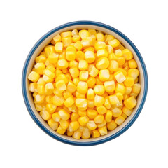 bowl of sweet corn isolated
