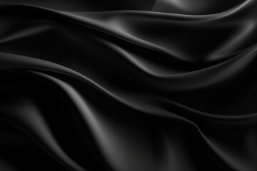 Obraz premium Abstract black silk fabric with satin folds. Elegant, luxurious background