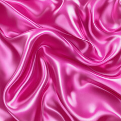 Obraz premium Elegant glossy hot pink fabric with flowing draped wavy texture design