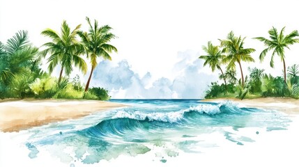Obraz premium Tropical Beach Waves Moment with Tropical with Beach