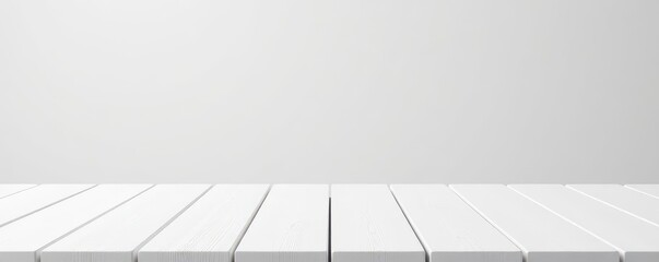 A row of polished white wooden planks against a neutral background, simple elegance, white furniture, natural materials