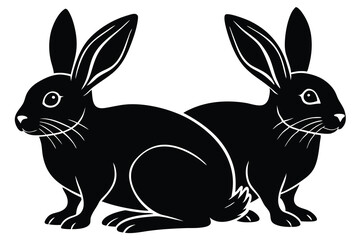 Fototapeta premium Easter bunny silhouettes vector illustration