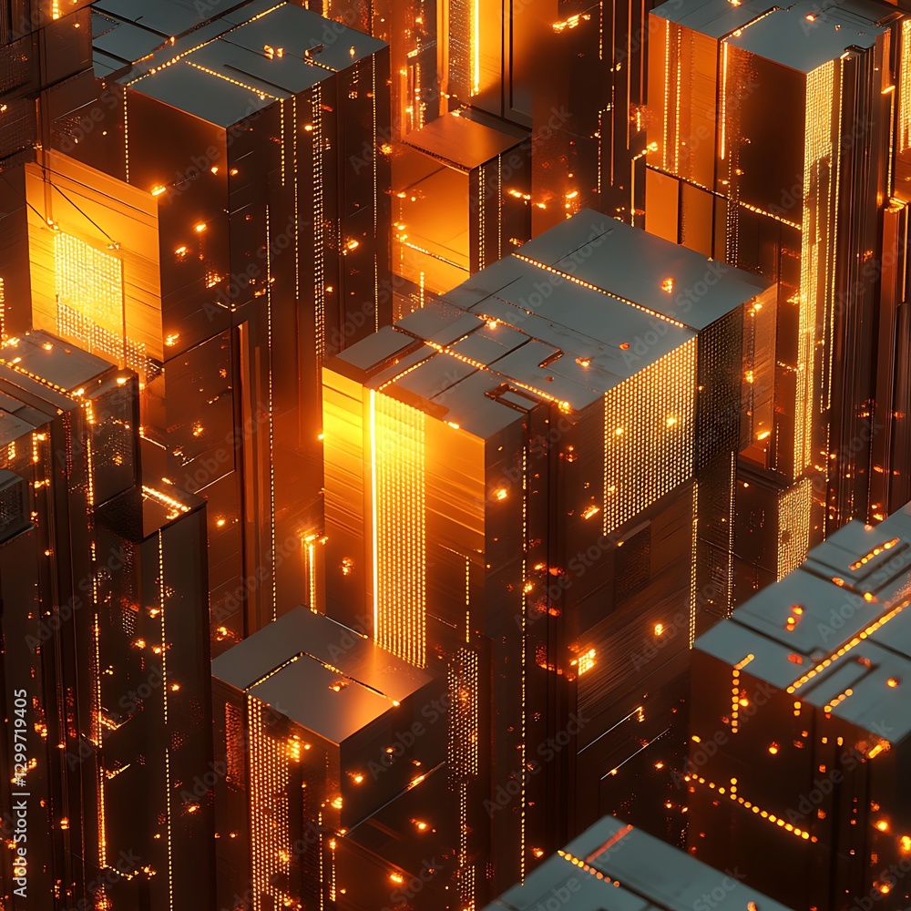 Poster cyber blockchain infrastructure with glowing security links high resolution wallpaper