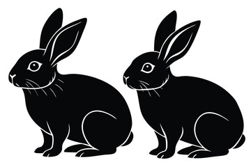 Fototapeta premium Easter bunny silhouettes vector illustration