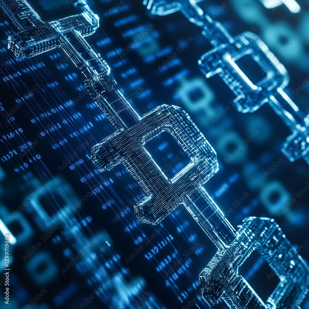 Aufkleber cyber defense blockchain links with smart security high resolution wallpaper