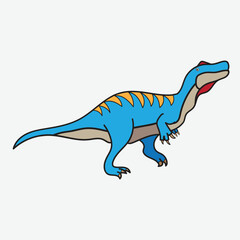 Obraz premium Cute Blue Baryonyx Cartoon with white Background