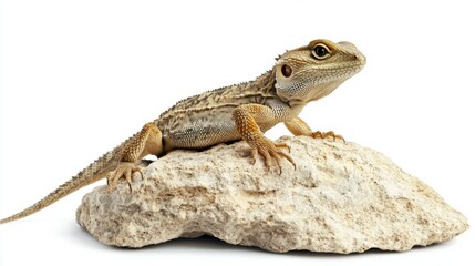 Fototapeta premium Desert Lizard Isolated Experience with White with Isolated