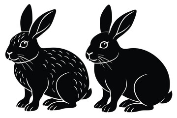 Obraz premium set of rabbit silhouettes