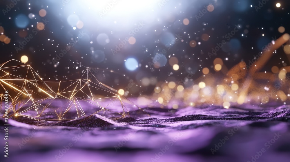Poster abstract colorful background with shimmering lights and geometric shapes in a dreamy atmosphere