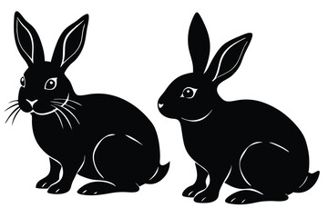 Obraz premium Set of silhouettes of rabbits