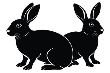 Fototapeta premium bunny silhouette sets
