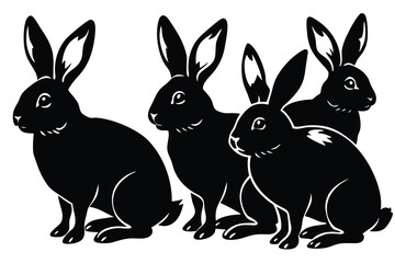 Fototapeta premium bunny silhouette sets