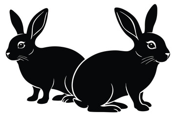 Fototapeta premium bunny silhouette sets