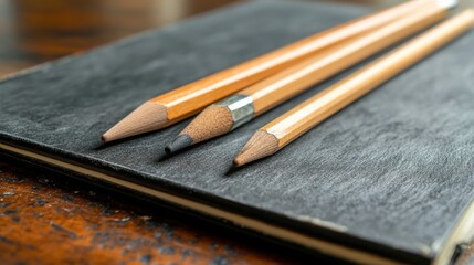 Obraz premium Sketchbook with Charcoal Pencils for Artistic Creation