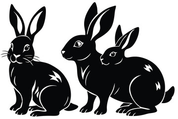 Obraz premium different rabbits silhouettes