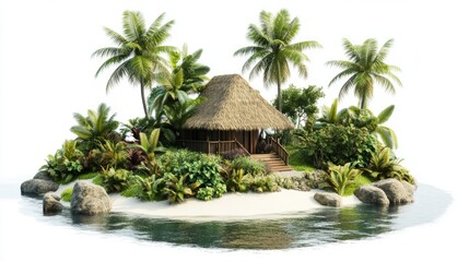 Tropical Island Hut Experience with Tropical with Hut