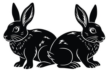 Obraz premium rabbit silhouette vector illustration