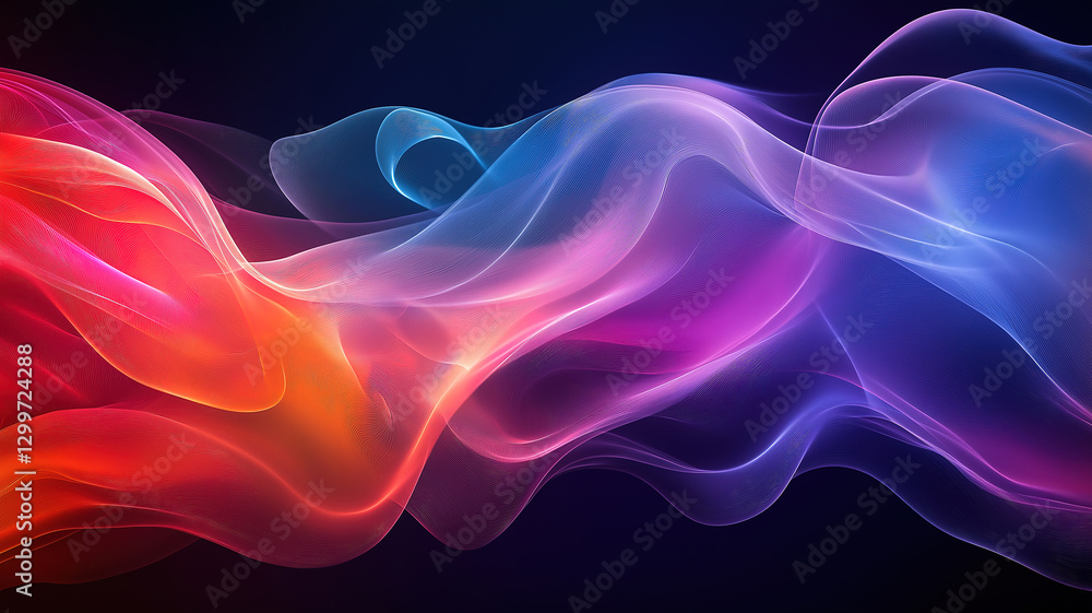 Poster colorful smoke swirls against a dark backdrop creating a mesmerizing and fluid abstract design