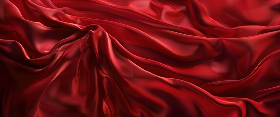 Fototapeta premium Red Draped Fabric Texture Background