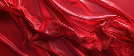 Obraz premium Red Fabric Drape Texture Background