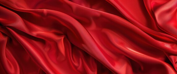 Obraz premium Red Fabric Drape Texture Background