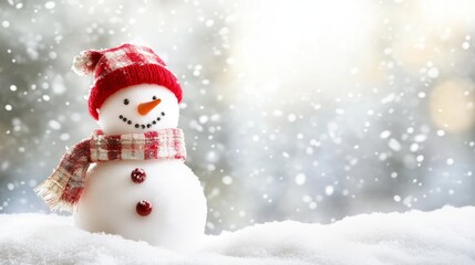 Obraz premium Snowy Scene Snowman Experience with Snowy with Scene