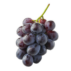 cluster of fresh. dark purple grapes arranged on a white background. showcasing their smooth skin and natural sheen. emphasizing their appeal as a healthy snack or ingredient in various dishes