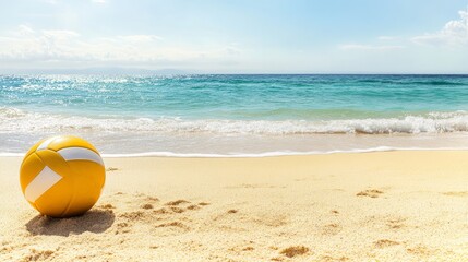 Obraz premium Beach Volleyball Isolated Overview with Volleyball