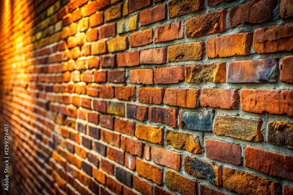 Poster textured brick wall background with copy space - right side empty for design