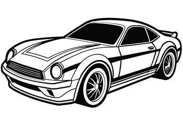 Obraz premium Retro Sports Car Vector Illustration