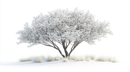 Snowy Landscape Tree View with Isolated with Tree
