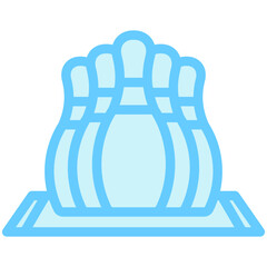 Bowling dual tone blue color, mini illustration icon. use for modern concept, print, UI, UX kit, web and app development. Vector EPS 10, related to entertainment, festival, funfair and hobbies.