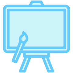 Painting dual tone blue color, mini illustration icon. use for modern concept, print, UI, UX kit, web and app development. Vector EPS 10, related to entertainment, festival, funfair and hobbies.