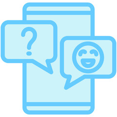 Quiz dual tone blue color, mini illustration icon. use for modern concept, print, UI, UX kit, web and app development. Vector EPS 10, related to entertainment, festival, funfair and hobbies.