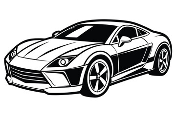 Fototapeta premium Electric vehicle car Vector icon Outline Car vector outline drawing