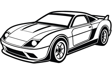 Naklejka premium Electric vehicle car Vector icon Outline Car vector outline drawing