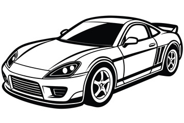 Electric vehicle car Vector icon Outline Car vector outline drawing