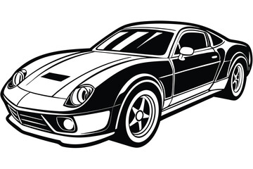 Fototapeta premium Electric vehicle car Vector icon Outline Car vector outline drawing