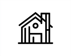 House icon logo design outline vector template.