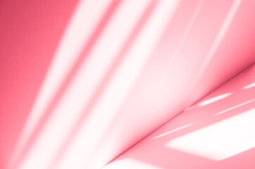 Wall interior background, studio and backdrops show products.with shadow from window color pink background for text insertion and presentation interior decoration	