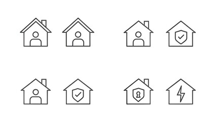 "Smart Home Security and Energy Icons"