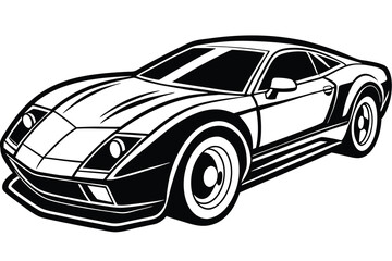 Fototapeta premium Car vector silhouette illustration black color